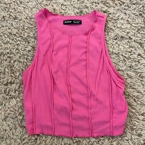 Hot pink cropped tank top